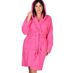 Ženski bade mantil od frotira - TAMNO ROZE