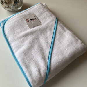 Bebi peškir sa kapuljačom 100x100 PLAVI