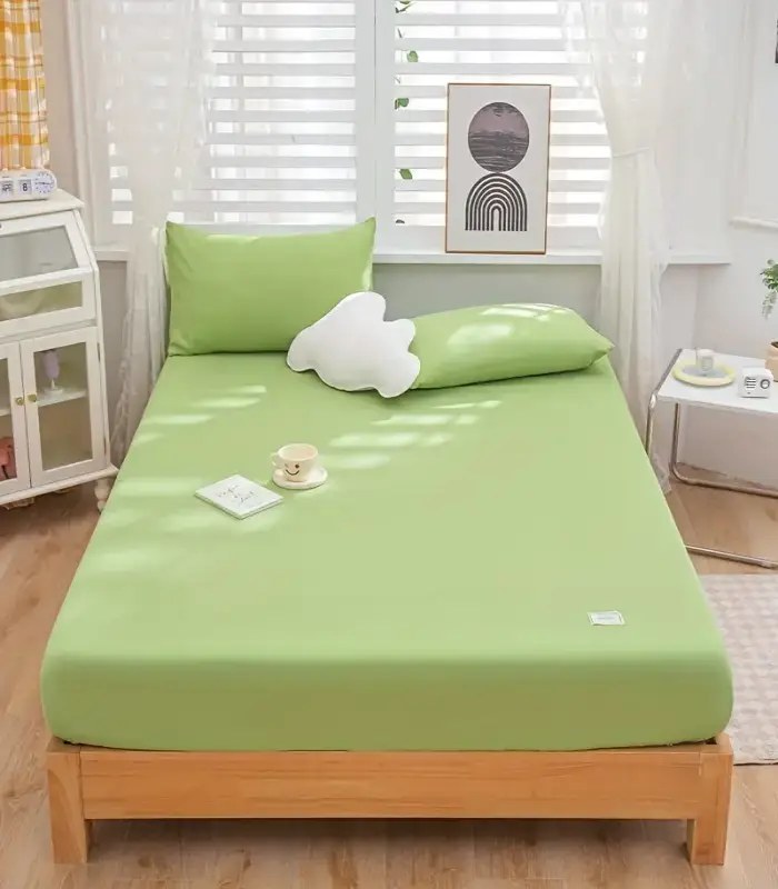 Pamučni čaršav sa lastišem ZELENI