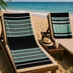 Peškir za plažu 95x175cm - GREEN STRIPES