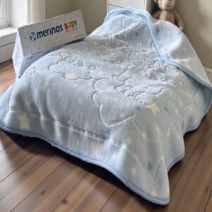 Bebi ćebe MERINOS 100x120 - PLAVO