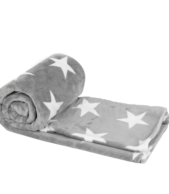 Soft ćebe - SVETLO SIVO SA ZVEZDICAMA