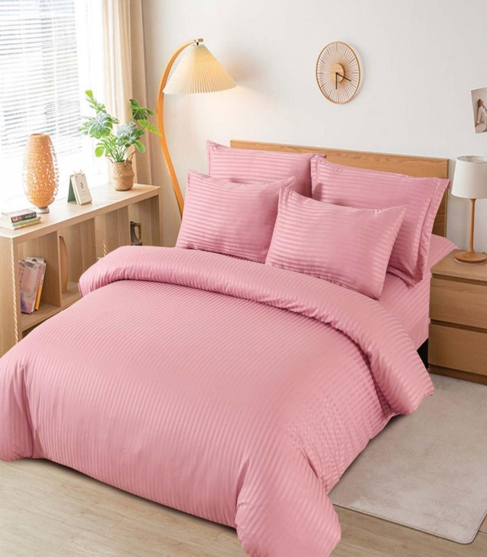 Damast posteljina 200x230 ROZE