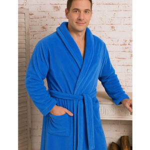 Muški bade mantil od polara PLAVI