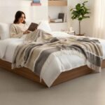 Ćebe waffle sa resicama NORDIC SAND STRIPES 180x200