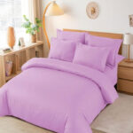 Damast posteljina 200x220 LILA