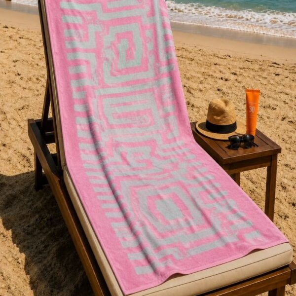 Peškir za plažu 86x160cm - PINK AZTEC