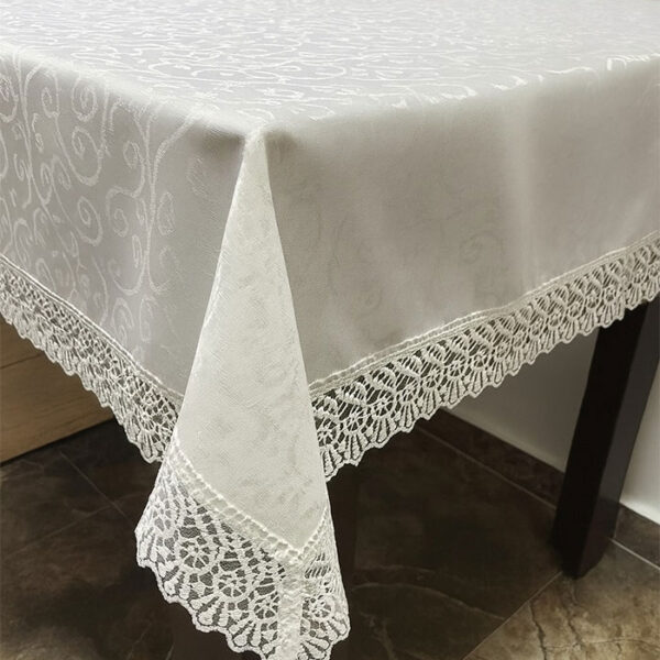 Stolnjak sa čipkom 160x220 BELI
