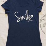 Ženska majica SMILE teget