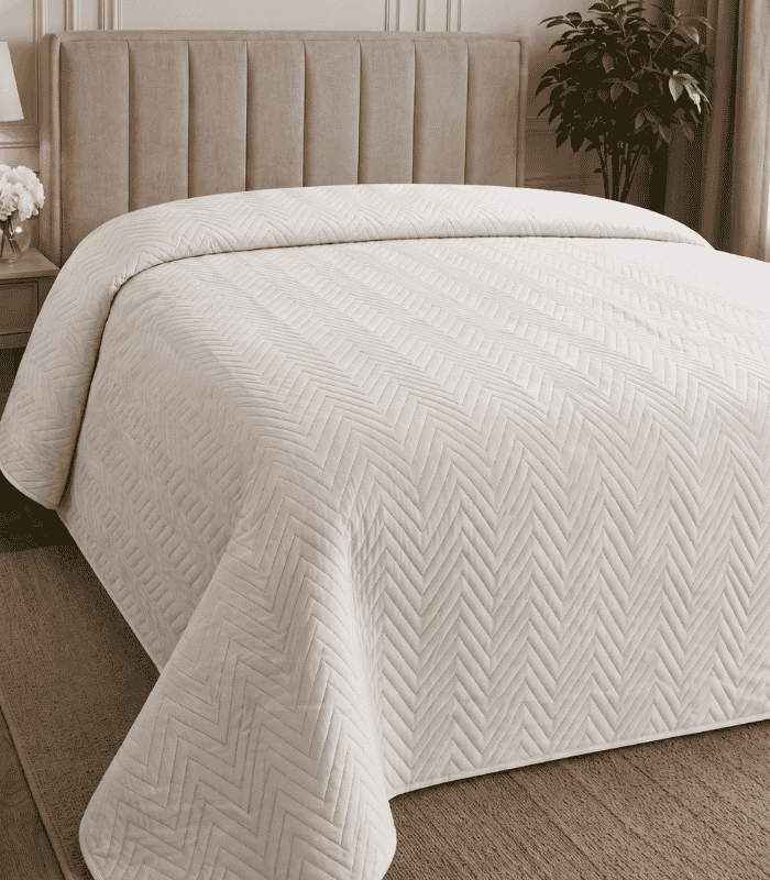 Prekrivac-zig-zag-200-230-beli-mariva Prekrivač štep Zig-Zag 200x230 BELI - Slika 1